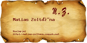 Matias Zoltána névjegykártya